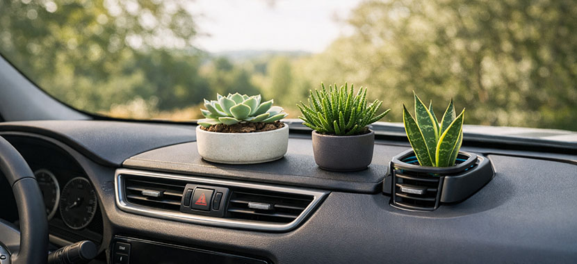 Мини‑суккуленты в автомобиле